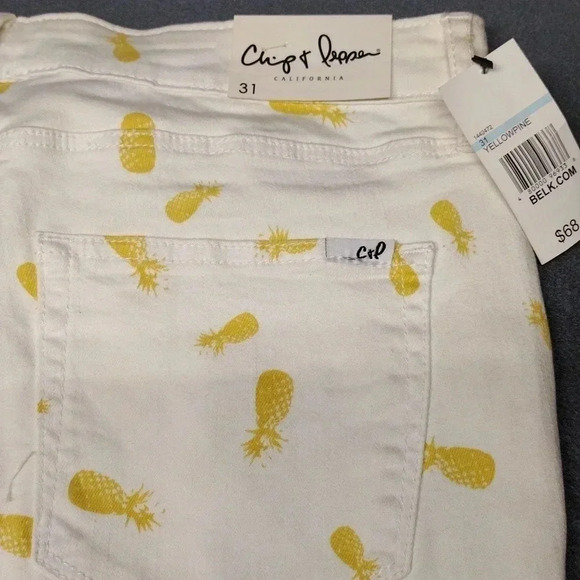 Chip & Pepper Syd Skinny Ankle Pineapple Print Pants Size 31 - Picture 15 of 16